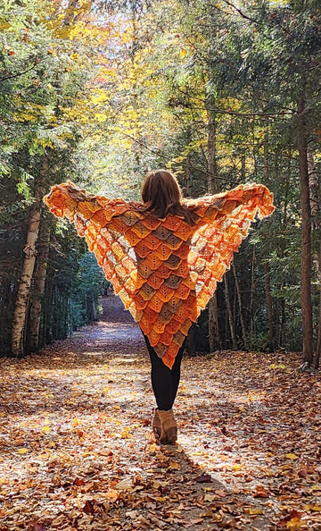 Autumn Leaves Shawl - top down crochet