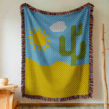 Cactus in Desert Blanket C2C Crochet Pattern