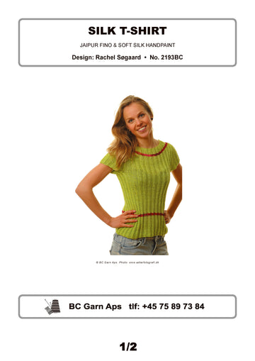 Silk T-Shirt in BC Garn Jaipur Fino & Soft Silk Handpaint - 2193BC - Downloadable PDF