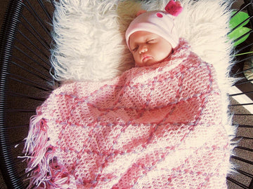 Lace Diamond Baby Blanket