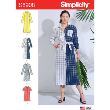 Simplicity S8908 Misses Shirt Dress - Sewing Pattern