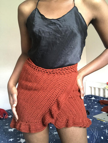 Crochet wrap skirt