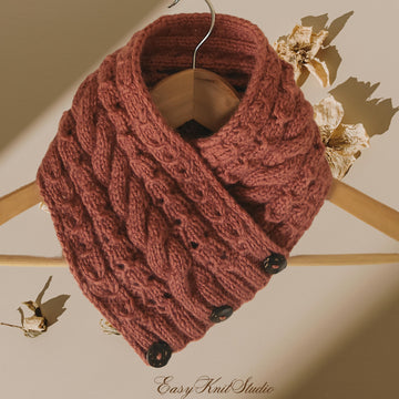 Cable Cowl Knitting Pattern – Cozy Textured Knit Neck Warmer