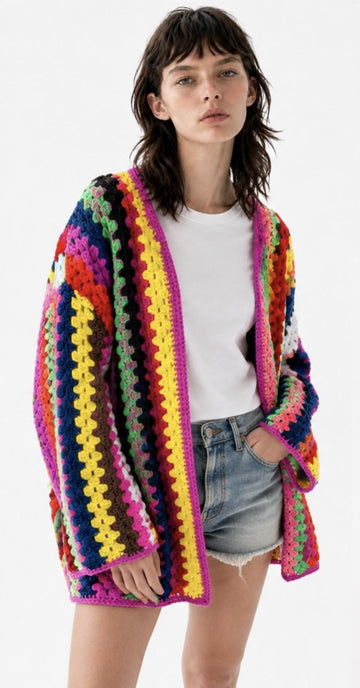 Rainbow Crochet Jacket