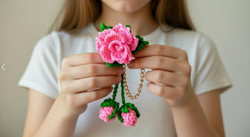 3D Crochet Flower Bag Charm & Keychain Pattern (PDF + Video Tutorial)