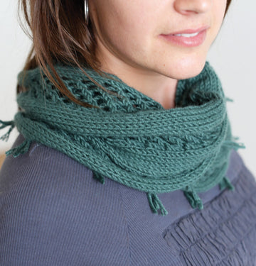 Lace Panel Scarf in Ella Rae Cozy Alpaca - ER11-02 - Downloadable PDF
