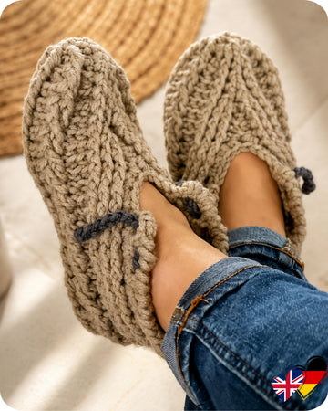 Cozy indoor house slippers for adults and kids crochet pattern S35