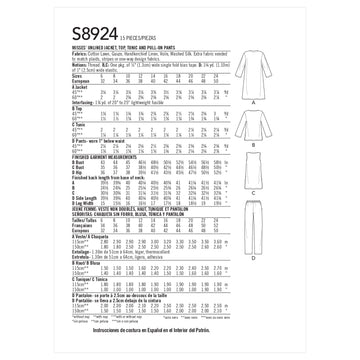 Simplicity Misses' Jacket, Top, Tunic & Pull-on Pants S8924 - Sewing Pattern