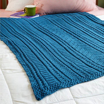331 Five College Blanket - Knitting Pattern for Home in Valley Yarns Valley Superwash Bulky