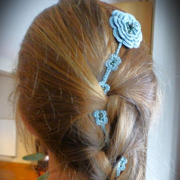 Hair jewel "Blue Flowers"
