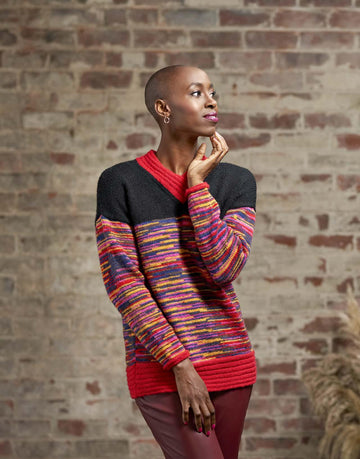 Janet Ripple Rib Striped Jumper in West Yorkshire Spinners ColourLab - DBP0194 - Downloadable PDF