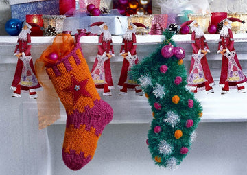 Deko-Weihnachtssocke mit Stern in Schachenmayr Boston - 5833B - Downloadable PDF