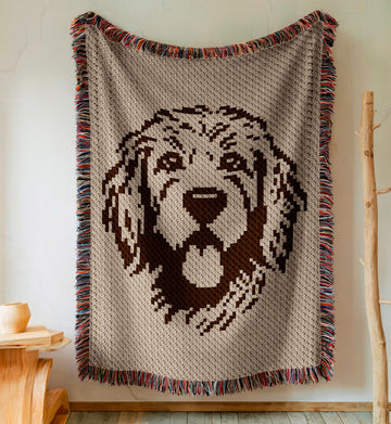 Golden Doodle Dog C2C Crochet Blanket