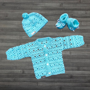 Bonnie Baby Cardigan Hat and Booties Set