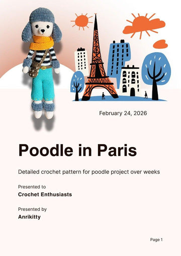 Poodle in Paris Crochet Pattern PDF – French Poodle Amigurumi