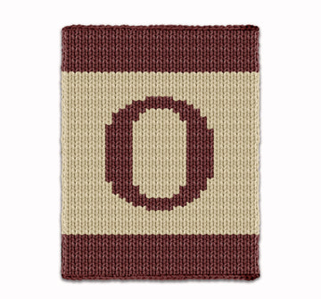 Initial Letter O - Intarsia chart for finger knit blanket