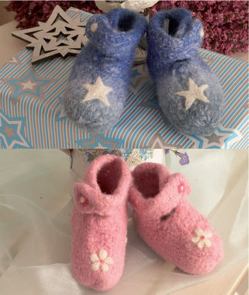 Babyschühchen in Schachenmayr Wash + Filz-it! multicolour and Wash + Filz-it! - 6709A_6709B - Downloadable PDF