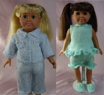 Pajama Party!, Knitting Patterns fit American Girl and other 18-Inch Dolls