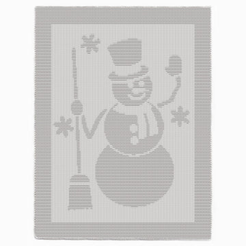 Snowman blanket Knitting Pattern, Knit and Purl only