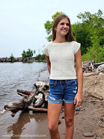 Girls Crochet Granny Stitch Top