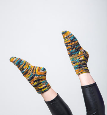 Autumn vibes crochet socks