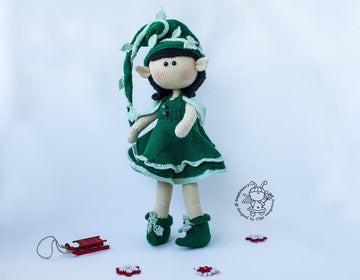 Elf doll knitted flat
