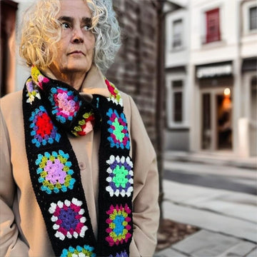 Granny Square Crochet Scarf
