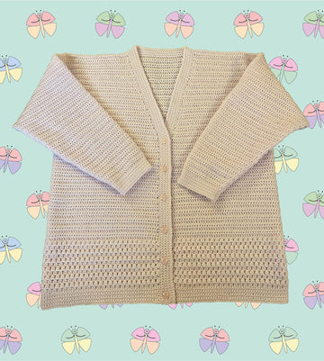 Easy Patterned Panel Lady's Crochet Cardigan