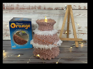 Light-up Birthday Cake Chocolate Orange Cover Knitting Pattern