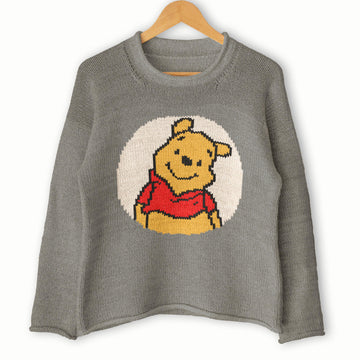 Womens knit sweater - Winnie the Pooh intarsia motif