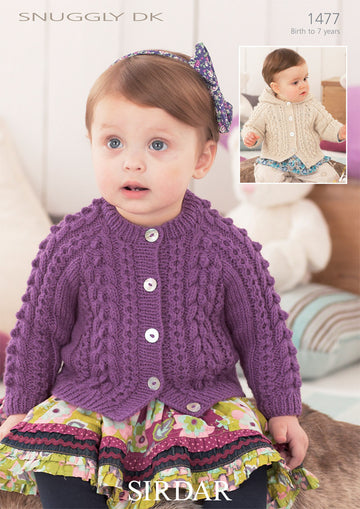 Girl's Cardigans in Sirdar Snuggly DK 50g - 1477 - Downloadable PDF