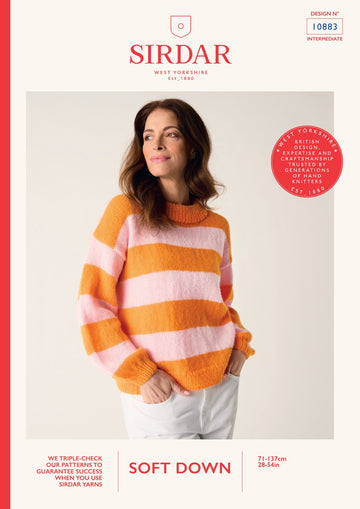 Big Stripe Sweater in Sirdar Soft Down - 10883 - Downloadable PDF