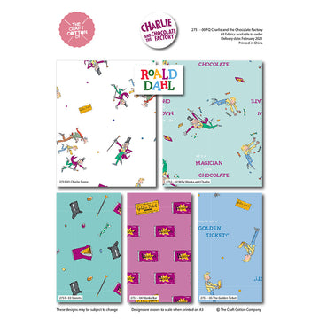 Craft Cotton Company Charlie and the Chocolate Factory Dreams Fat Quarter Bundle - Multi