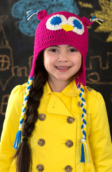 Hootin' Owl Hat in Red Heart Super Saver Economy Solids - LW4741 - Downloadable PDF
