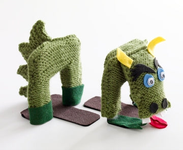 Dragon Bookends Toy in Lion Brand Vanna's Choice - 80357AD