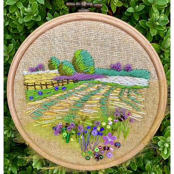 Rowandean The Hayfield (On Tweed) Printed Embroidery Kit - 13.5cm x 16.5cm