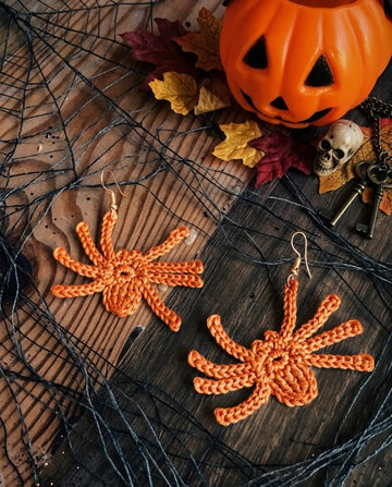 Halloween spider earrings pattern