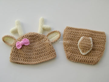 Deer Baby Hat and Diaper Cover