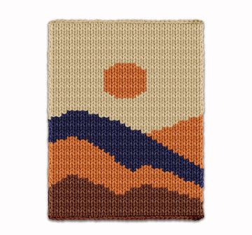 Chunky Knitting Pattern, Sun Nature Knit Blanket