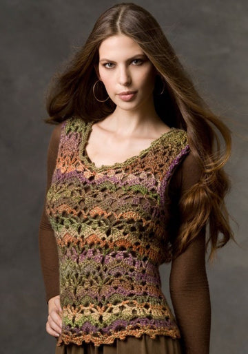 Painted Wool Vest in Red Heart Boutique Treasure - LW2602
