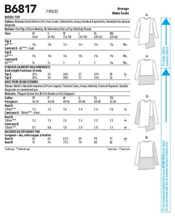 Butterick Misses' Top B6817 - Sewing Pattern