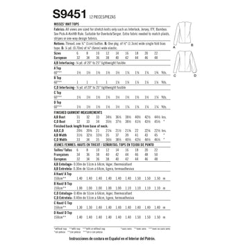 Simplicity Misses' Knit Tops S9451 - Sewing Pattern