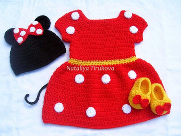 Minnie Mouse Baby Hat and Dress Outfit
