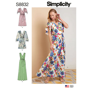 Simplicity S8832 Misses Pullover Dress with Tie Belt - Sewing Pattern