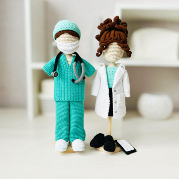 Doll clothes, crochet doll clothes, Amigurumi doll outfit, amigurumi doll, crochet doll with clothes, doctor outfit