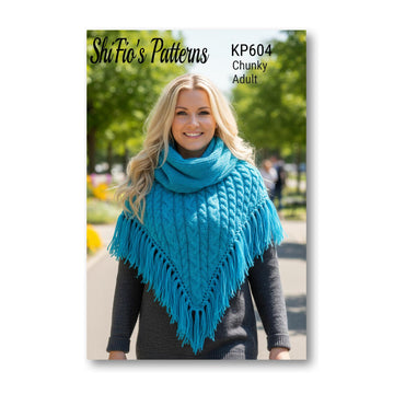 Knitting Pattern for Ladies Cowl Chunky Yarn- Neck Warmer Knitting Pattern- Scarf Knitting Pattern, Hoodie Knitting Pattern- KP604