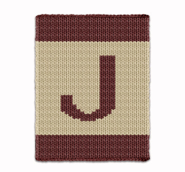 Letter J - Intarsia chart for finger knit blanket
