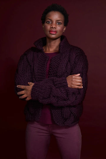 Clusterwell Cardigan in Lion Brand Wool Ease Thick&Quick - L80351 - Downloadable PDF