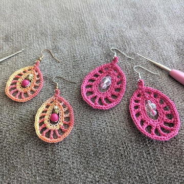 Crochet Teardrop Earrings
