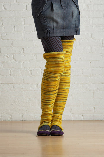 Thigh High Footless Socks in Lion Brand Sock Ease - 70781AD